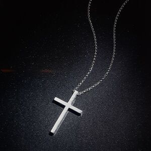 S925 Simple Silver Cross Necklace New In Box‎